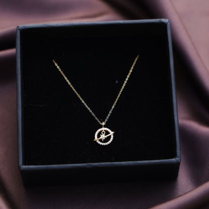 Rounded Shape with Luxurious Look Silver and Gold Tone Necklace