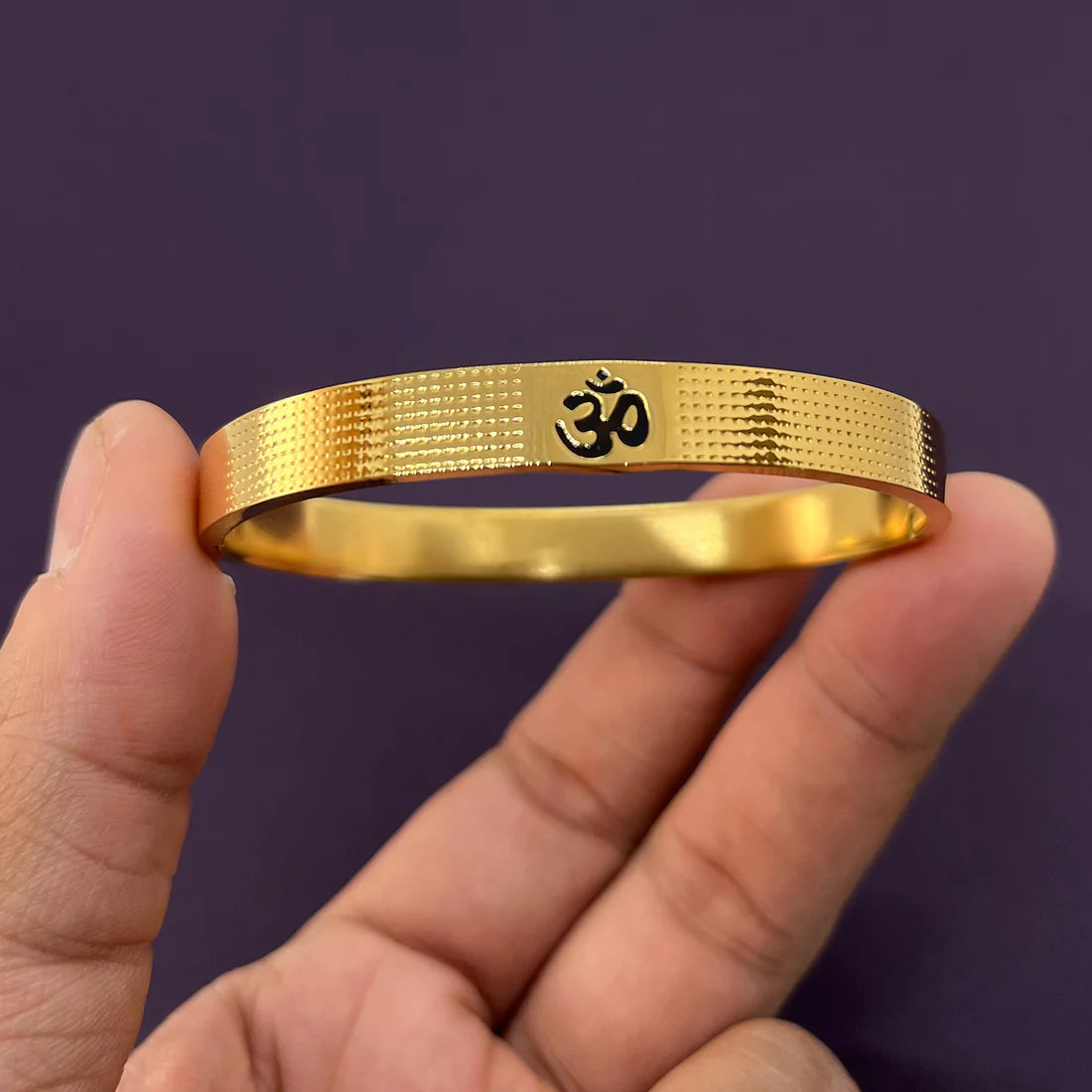 Om Men's Bracelet with Embossed Dots