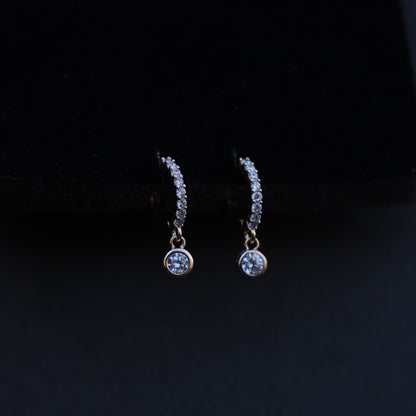 Hoop Drop Crystal Earrings