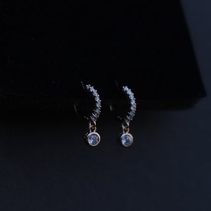 Hoop Drop Crystal Earrings