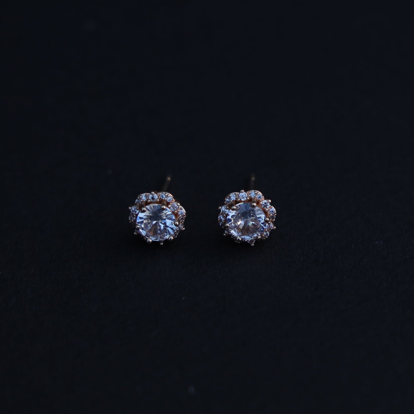 Floral Solitaire Earrings